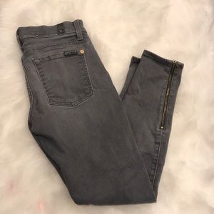 7 for Mankind gray skinny jeans